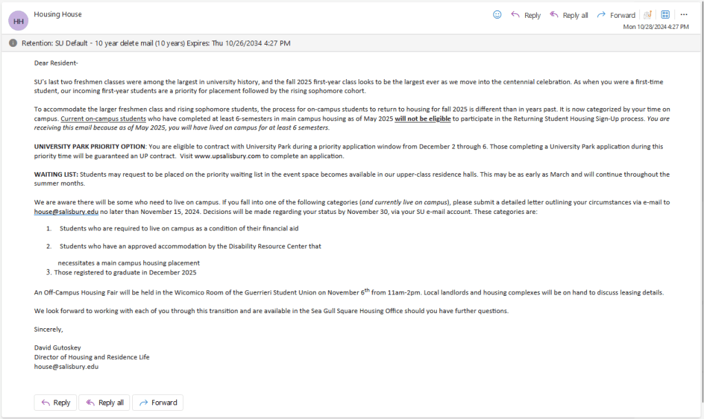 Housing crisis threatens Salisbury&nbsp;University